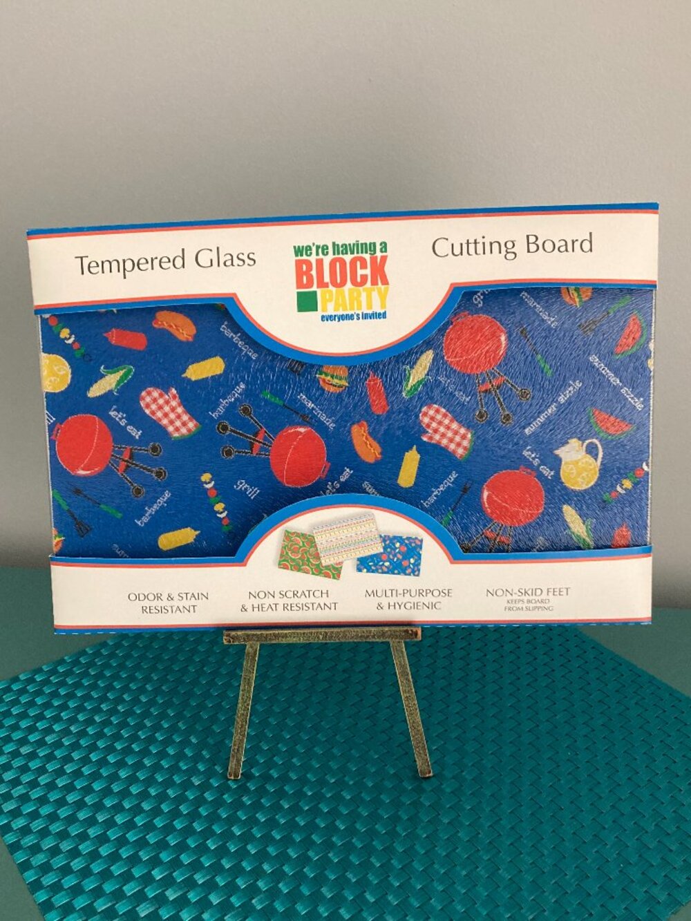 NWT Cutting Board Trivet 8" x 12" Grill Theme